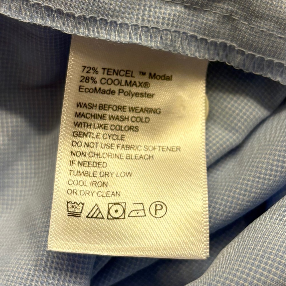 Tommy Bahama Button Up Shirt Mens XXL Blue Coconut Point Micro Check Wicking NEW - Picture 8 of 11